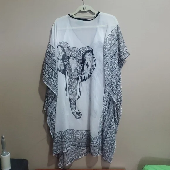 Elephant Print Kaftan One Size - Picture 5 of 8